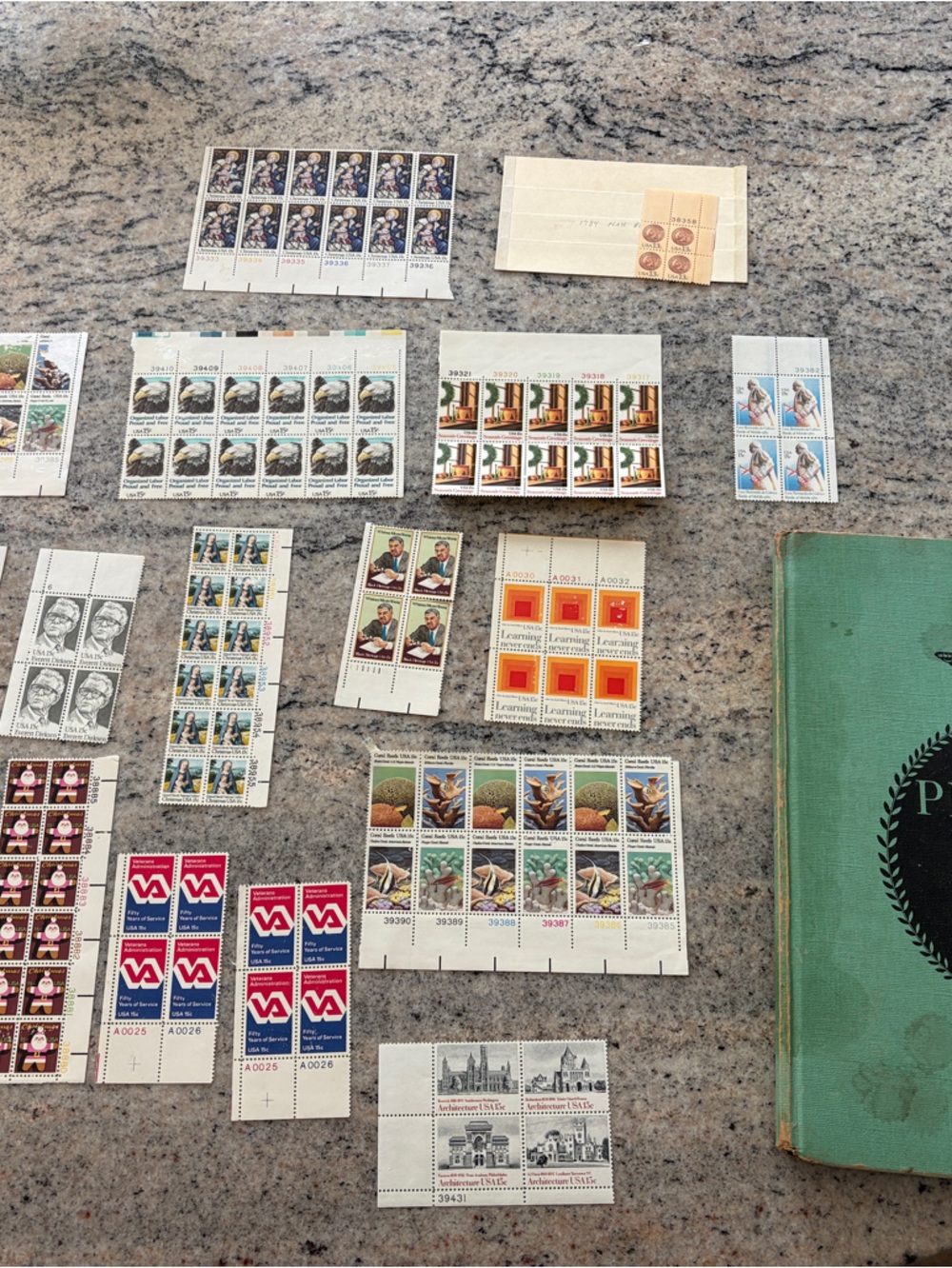 Premier Green Stamp Album with Assorted Stamp Sheets